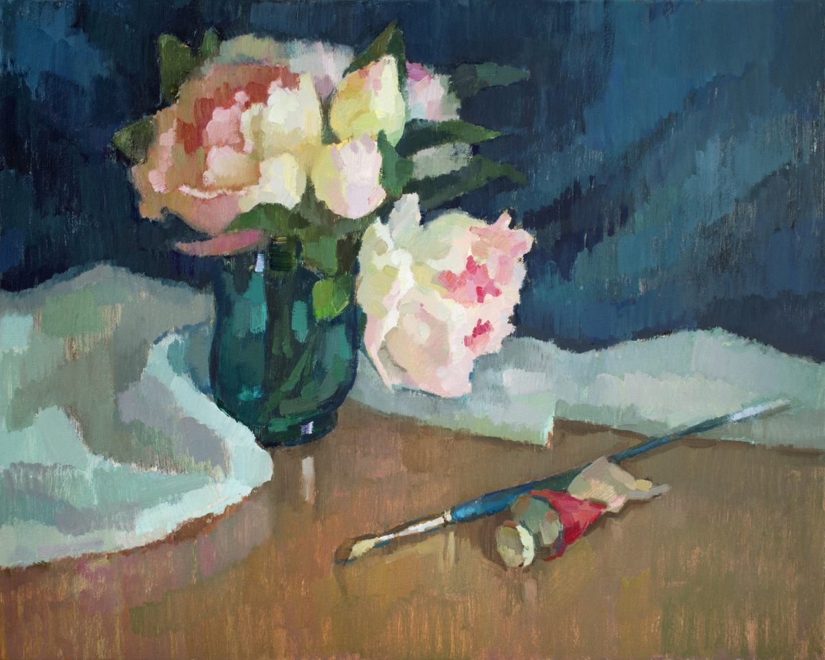 Still life with peonies