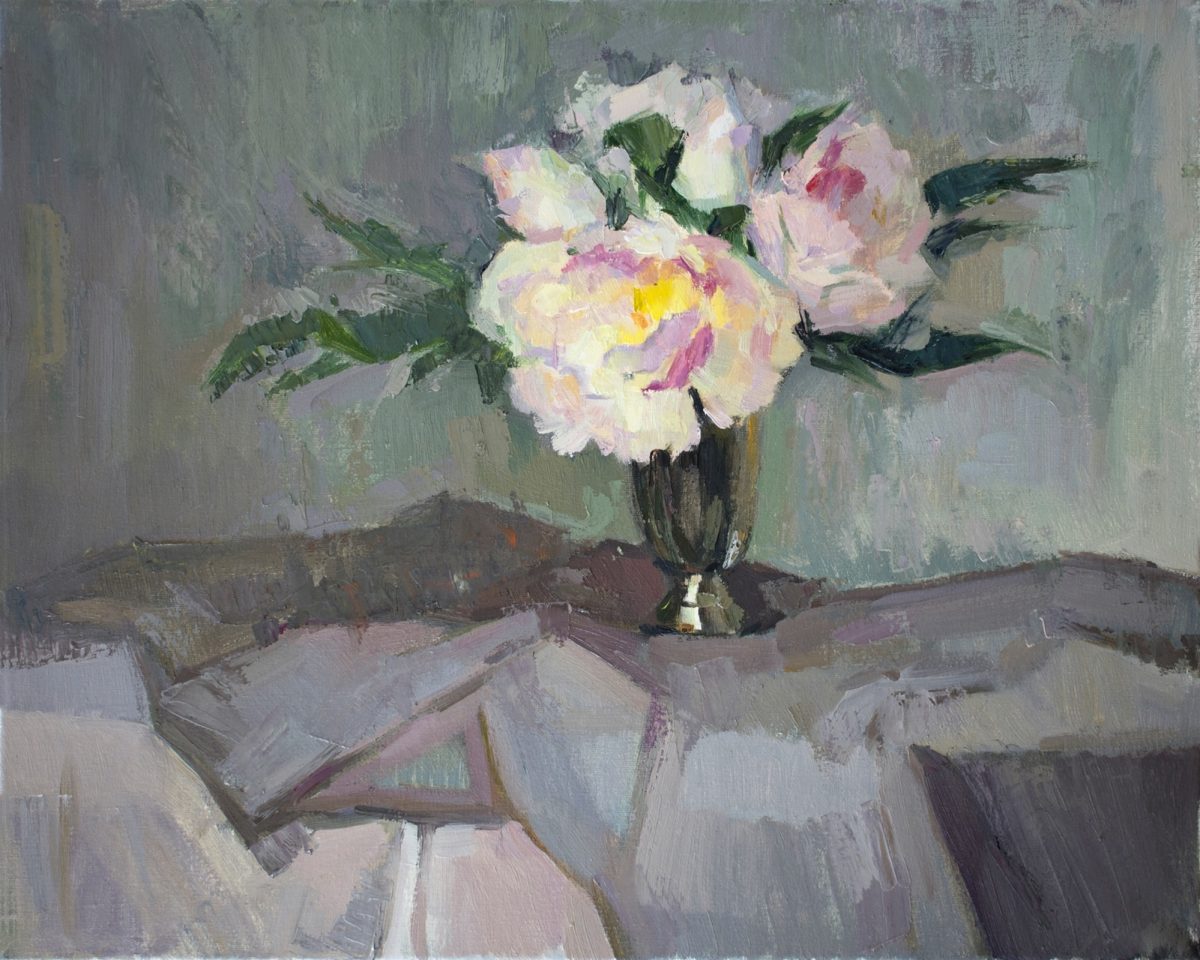 Still life with peonies