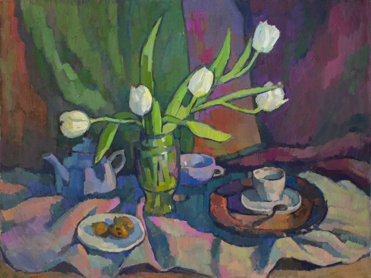 Still life with tulips