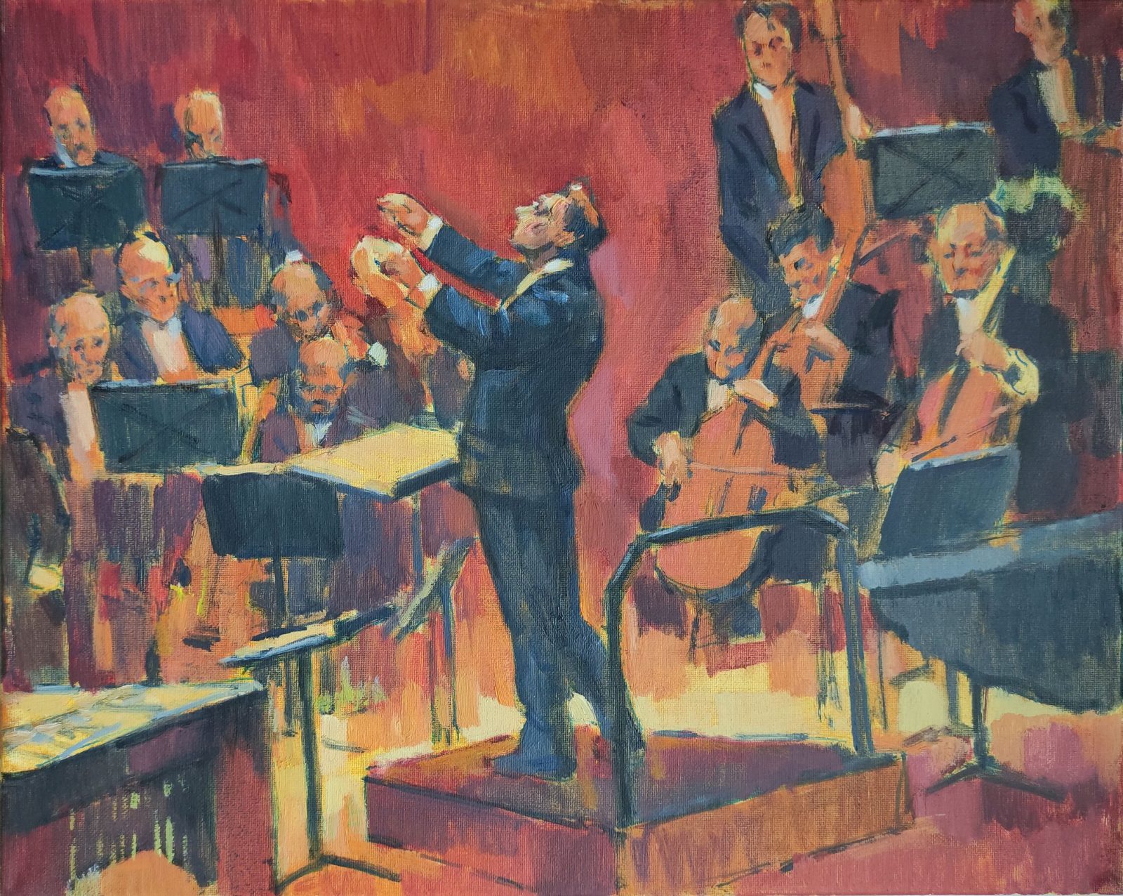 Orchestra with conductor